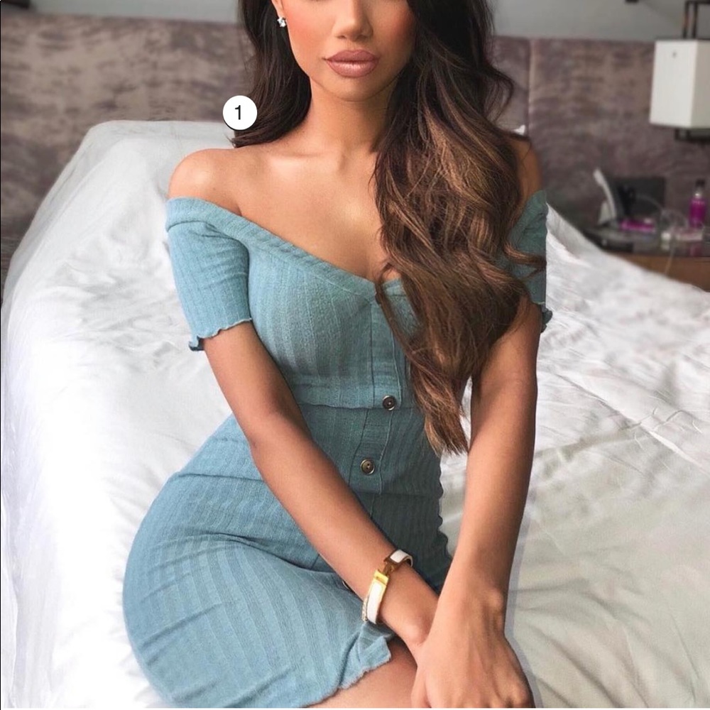 🔥Sale🔥 off shoulder dress -light blue